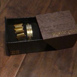 Rustic Cuff brown and gold bracelet set!